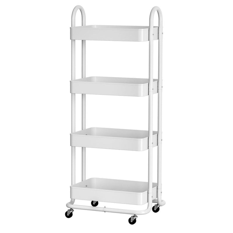 Storage Trolley Kitchen Cart 4 Tiers White - Furniture > Dining - Rivercity House & Home Co. (ABN 18 642 972 209) - Affordable Modern Furniture Australia