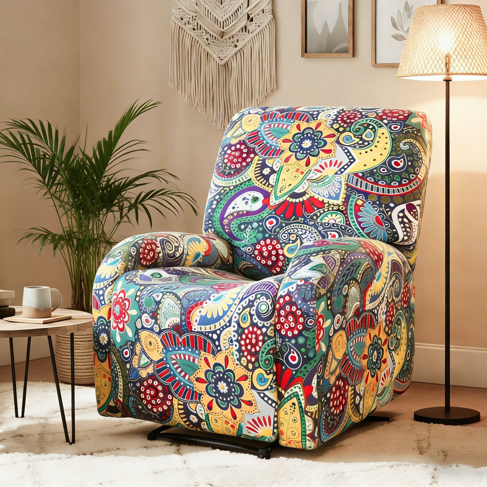 Stretch Kids Recliner Cover 4 - Pieces Recliner Chair Slipcovers Printed Polyester - Furniture > Bar Stools & Chairs > Arm Chairs & Recliners - Rivercity House & Home Co. (ABN 18 642 972 209) - Affordable Modern Furniture Australia