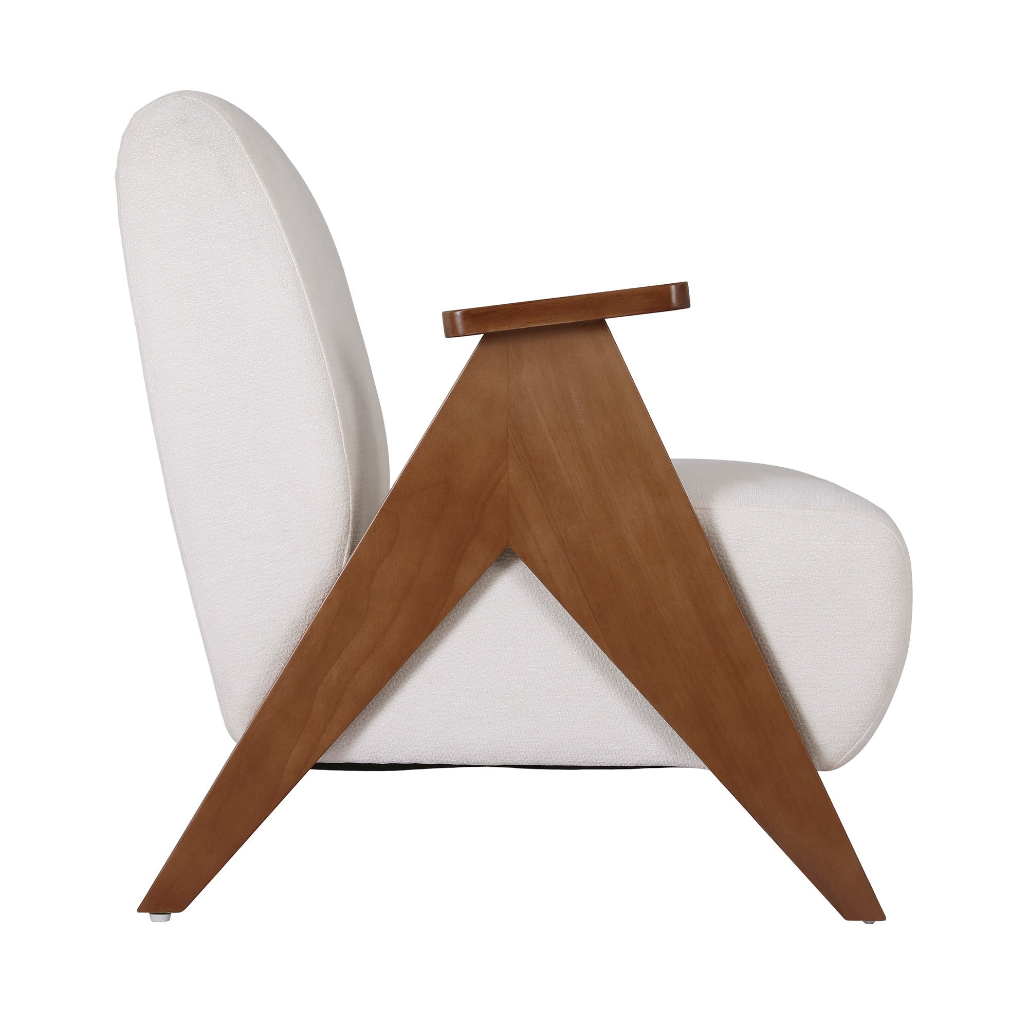 Sturdy Upholstered Armchair Accent Chair with Chenille Fabric - White - Furniture > Bar Stools & Chairs > Arm Chairs & Recliners - Rivercity House & Home Co. (ABN 18 642 972 209) - Affordable Modern Furniture Australia