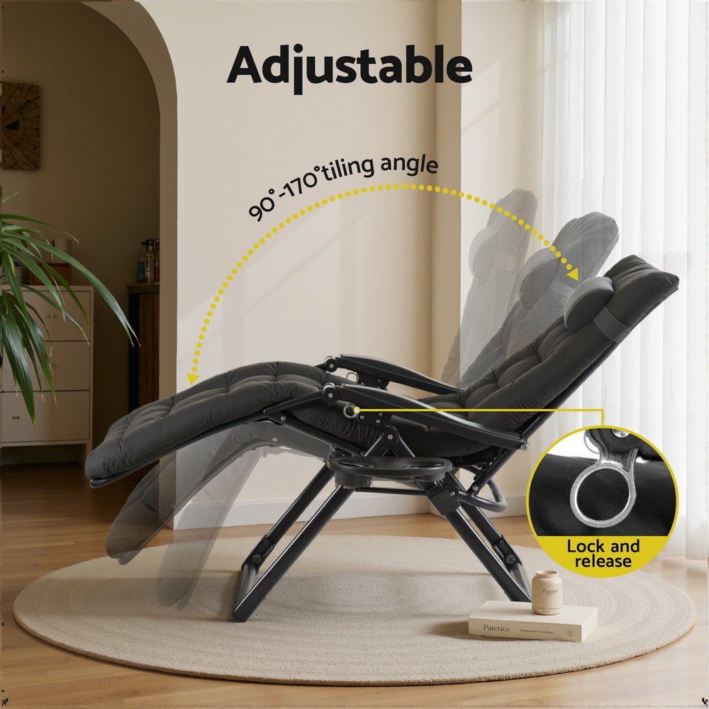 Sun Lounge Lounger Folding Camping Zero Gravity Chair Outdoor Furniture - Furniture > Outdoor > Outdoor Sofas & Lounge Sets - Rivercity House & Home Co. (ABN 18 642 972 209) - Affordable Modern Furniture Australia