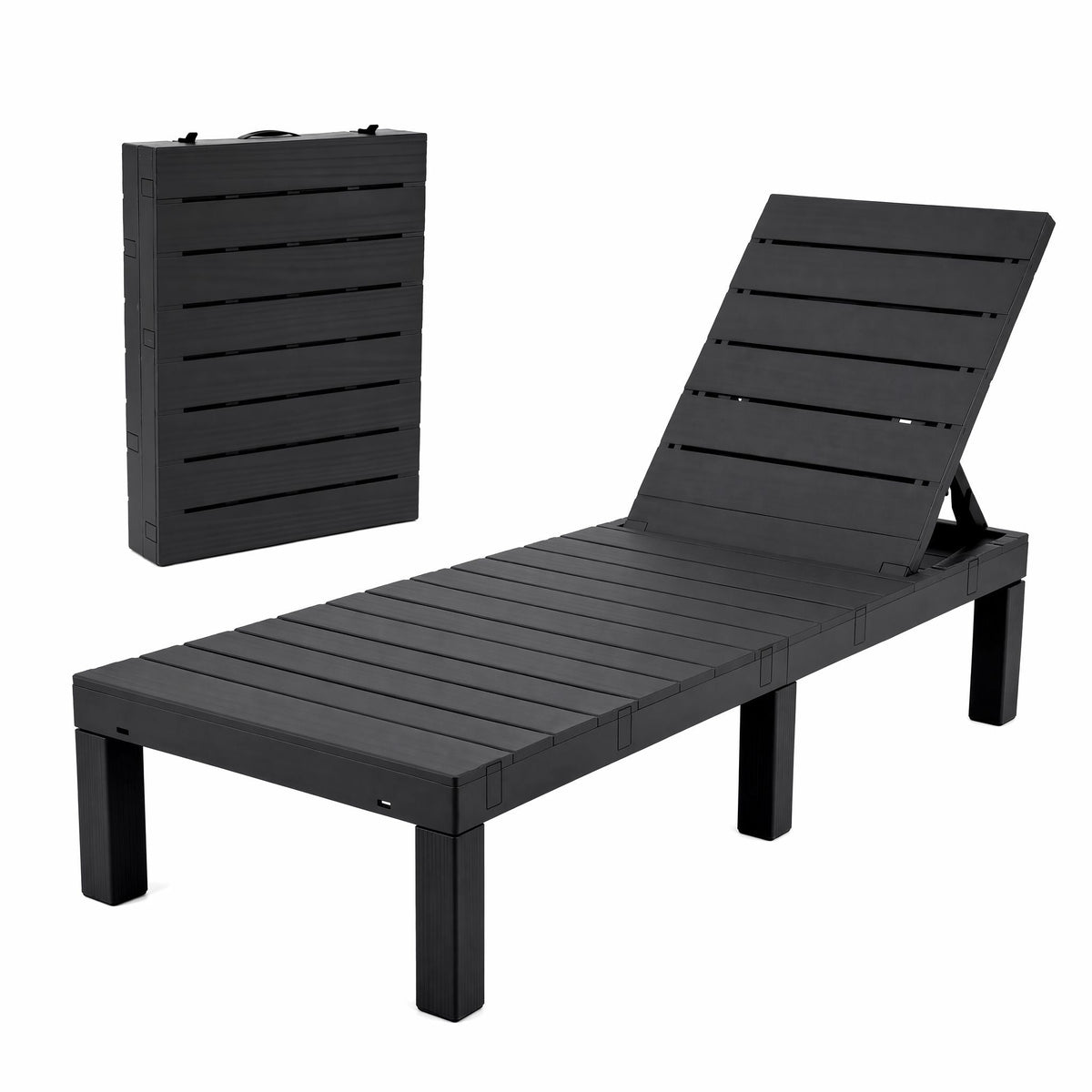 Sun Lounge Outdoor Folding Recliner Patio Pool Beach Chair Slatted Black - Home & Garden > Bedding > Bed Sheets - Rivercity House & Home Co. (ABN 18 642 972 209) - Affordable Modern Furniture Australia