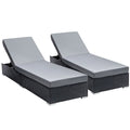 Sun Lounge Outdoor Furniture Garden Day Bed Set Black