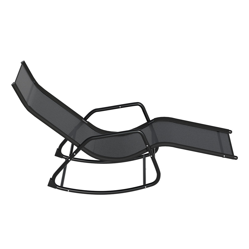 Sun Lounge Rocking Chair Outdoor Lounger Patio Furniture Pool Garden - Furniture > Outdoor > Outdoor Chairs - Rivercity House & Home Co. (ABN 18 642 972 209) - Affordable Modern Furniture Australia