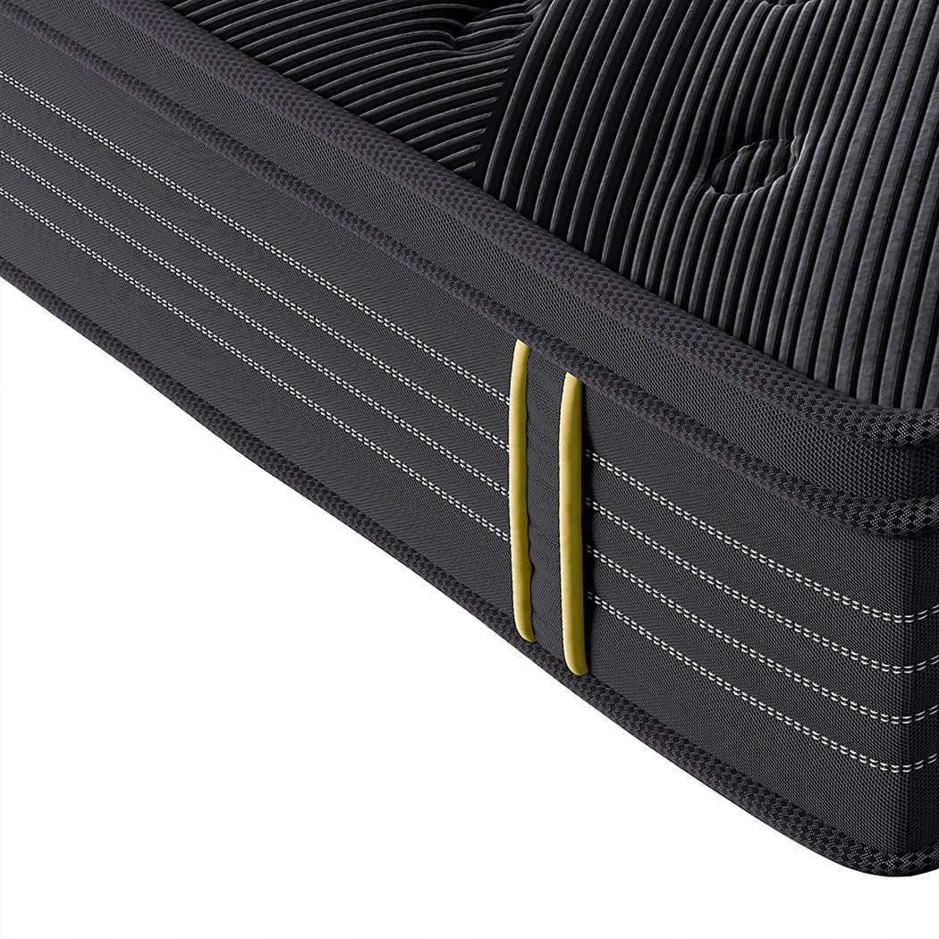 Super King Bamboo Charcoal Euro Top Spring Mattress 35cm - Black - Rivercity House & Home Co. (ABN 18 642 972 209) - Affordable Modern Furniture Australia