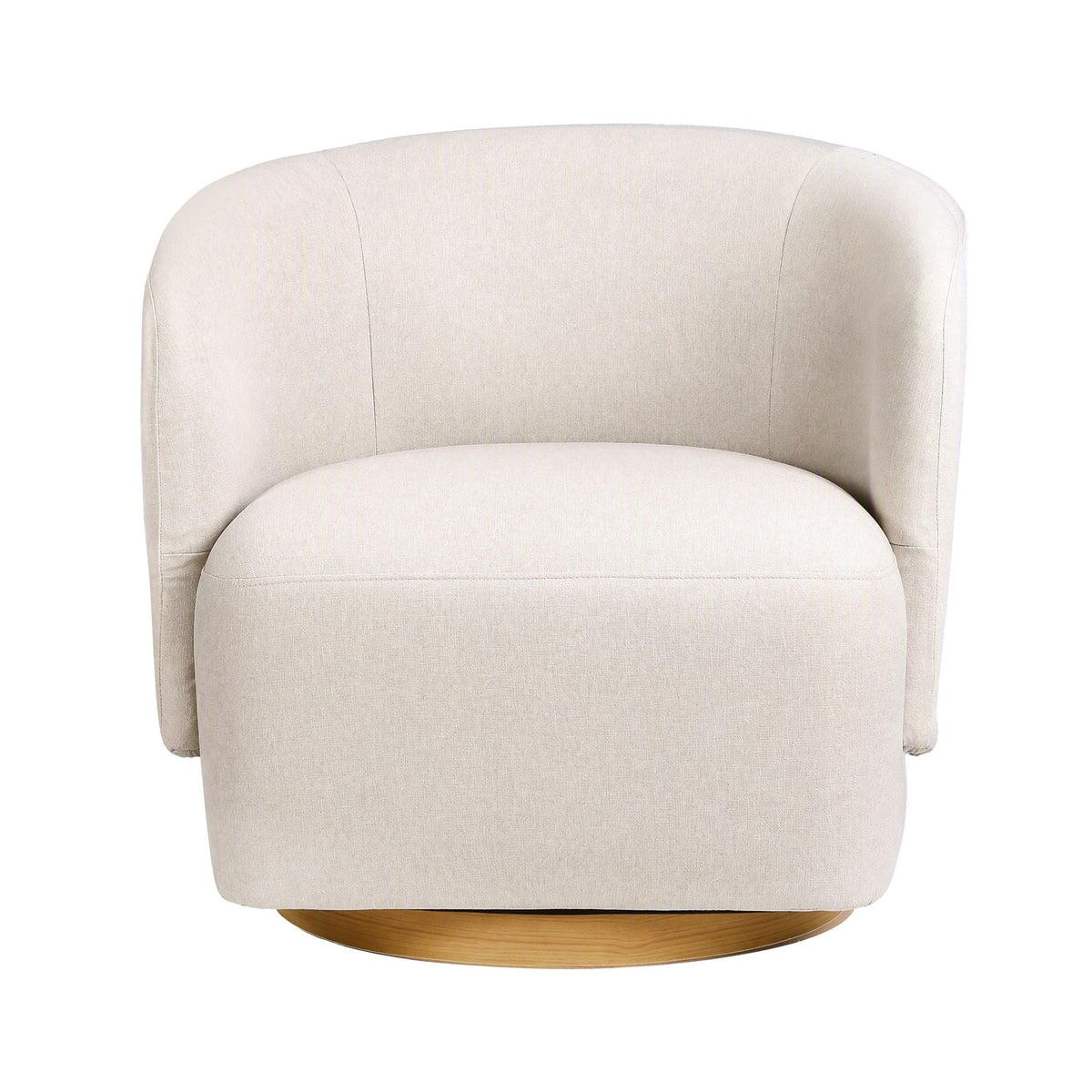 Swivel Armchair 360° Curved Accent Chair Linen Fabric - Beige - Furniture > Bar Stools & Chairs > Arm Chairs & Recliners - Rivercity House & Home Co. (ABN 18 642 972 209) - Affordable Modern Furniture Australia