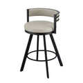 Swivel Bar Stool with Metal Frame and PU Leather Seat - Beige