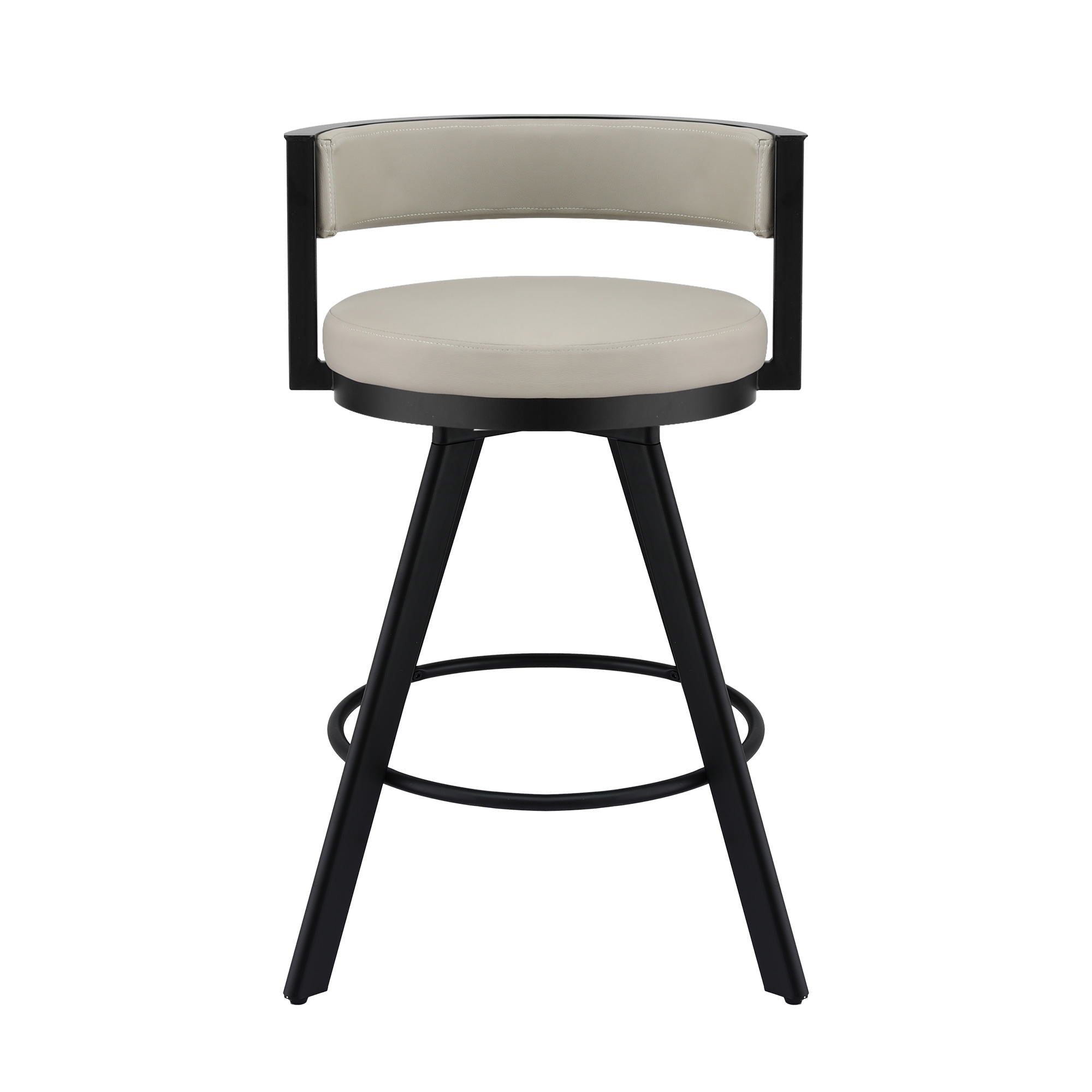 Swivel Bar Stool with Metal Frame and PU Leather Seat - Beige - Furniture > Bar Stools & Chairs > Table & Bar Stools - Rivercity House & Home Co. (ABN 18 642 972 209) - Affordable Modern Furniture Australia
