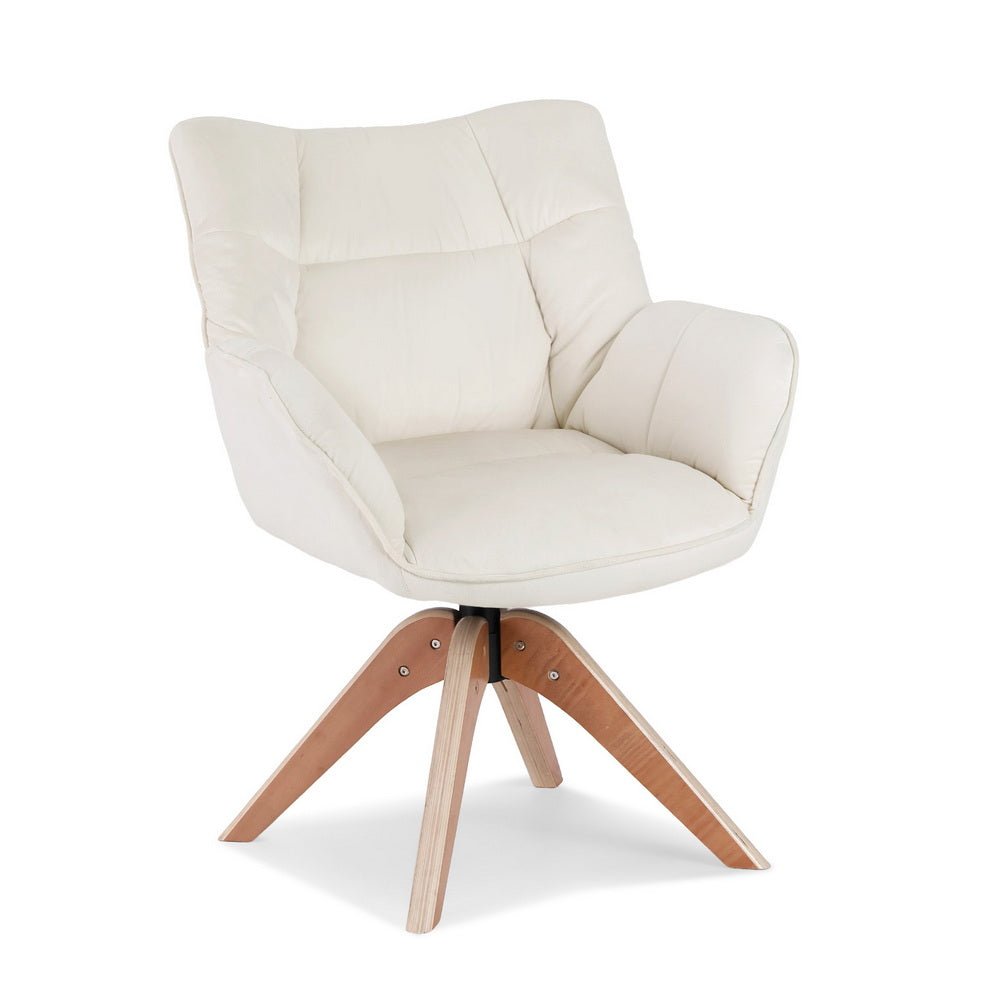 Swivel Chair Armchair Nursing Velvet White - Furniture > Bar Stools & Chairs > Arm Chairs & Recliners - Rivercity House & Home Co. (ABN 18 642 972 209) - Affordable Modern Furniture Australia