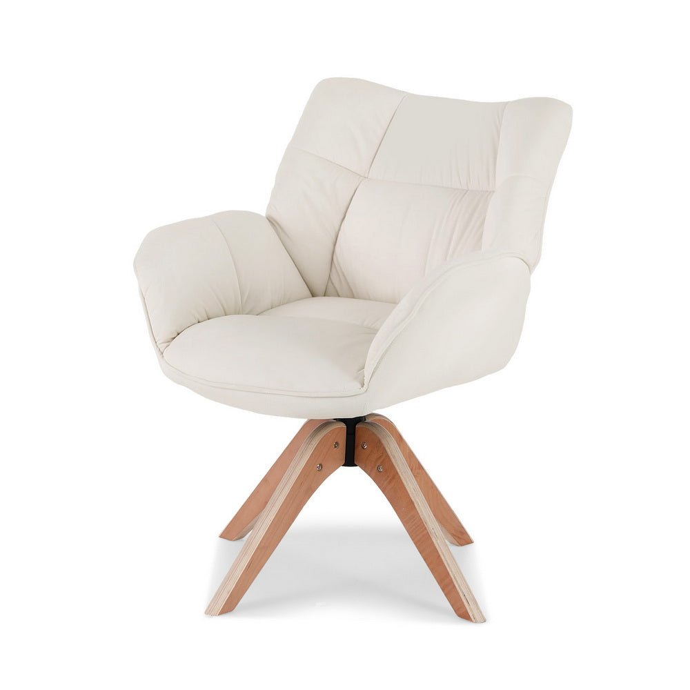 Swivel Chair Armchair Nursing Velvet White - Furniture > Bar Stools & Chairs > Arm Chairs & Recliners - Rivercity House & Home Co. (ABN 18 642 972 209) - Affordable Modern Furniture Australia