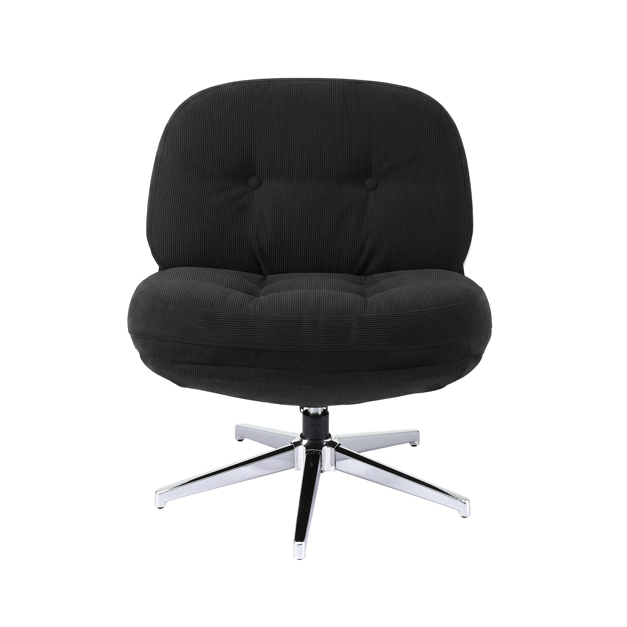 Swivel Chair Nursing Armchair Lounge Corduroy Steel Star Base Black - Furniture > Bar Stools & Chairs > Arm Chairs & Recliners - Rivercity House & Home Co. (ABN 18 642 972 209) - Affordable Modern Furniture Australia