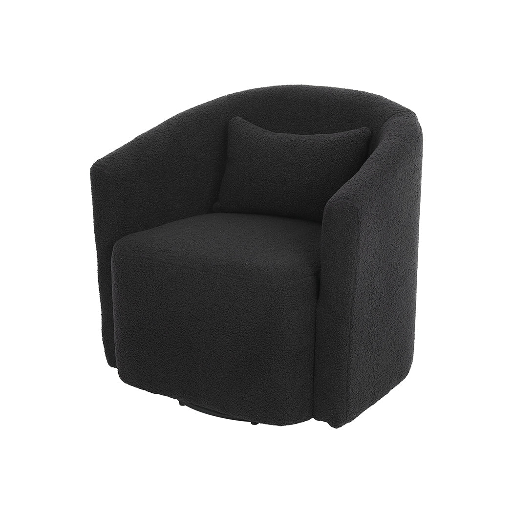 Swivel Fleece Rocking Chair with Sherpa Fleece Upholstery - Grey - Rivercity House & Home Co. (ABN 18 642 972 209) - Affordable Modern Furniture Australia