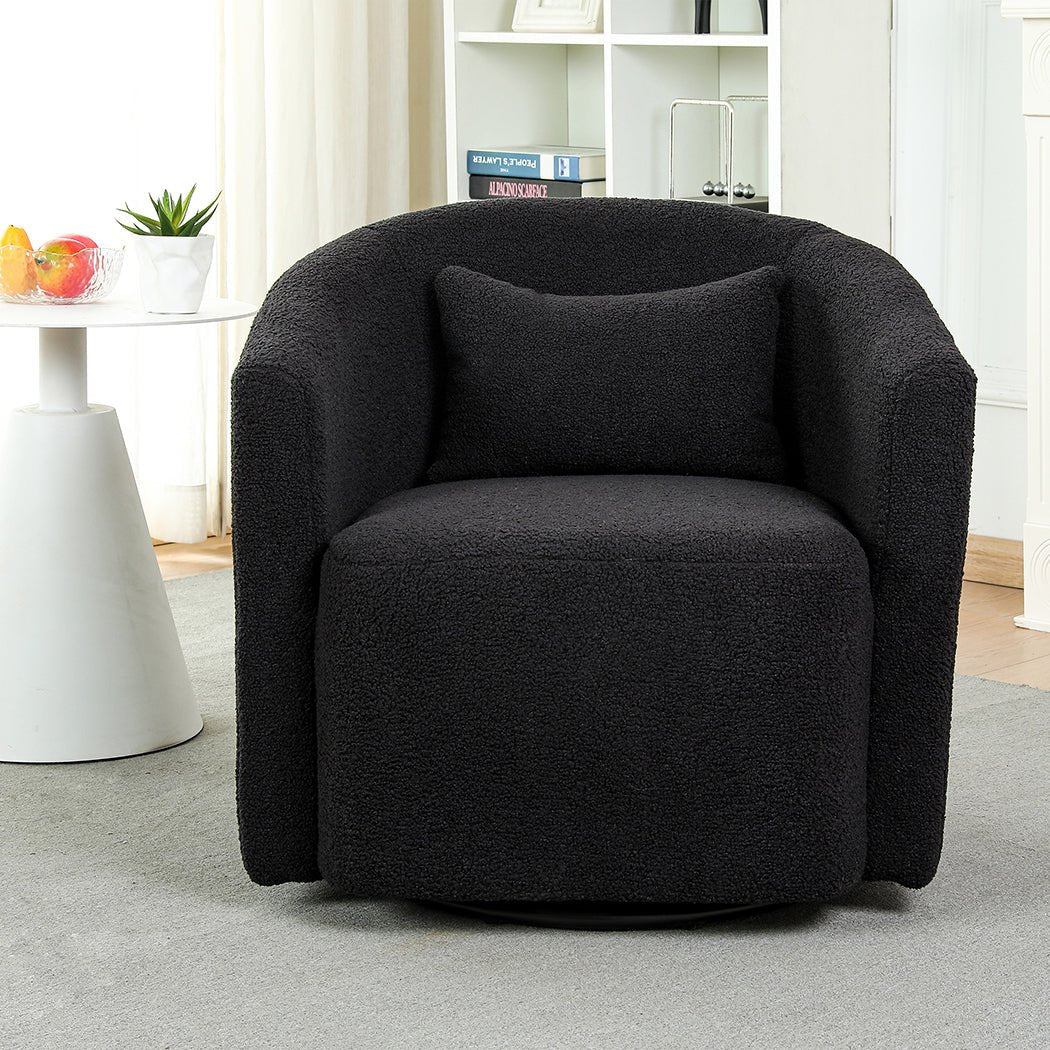 Swivel Fleece Rocking Chair with Sherpa Fleece Upholstery - Grey - Rivercity House & Home Co. (ABN 18 642 972 209) - Affordable Modern Furniture Australia