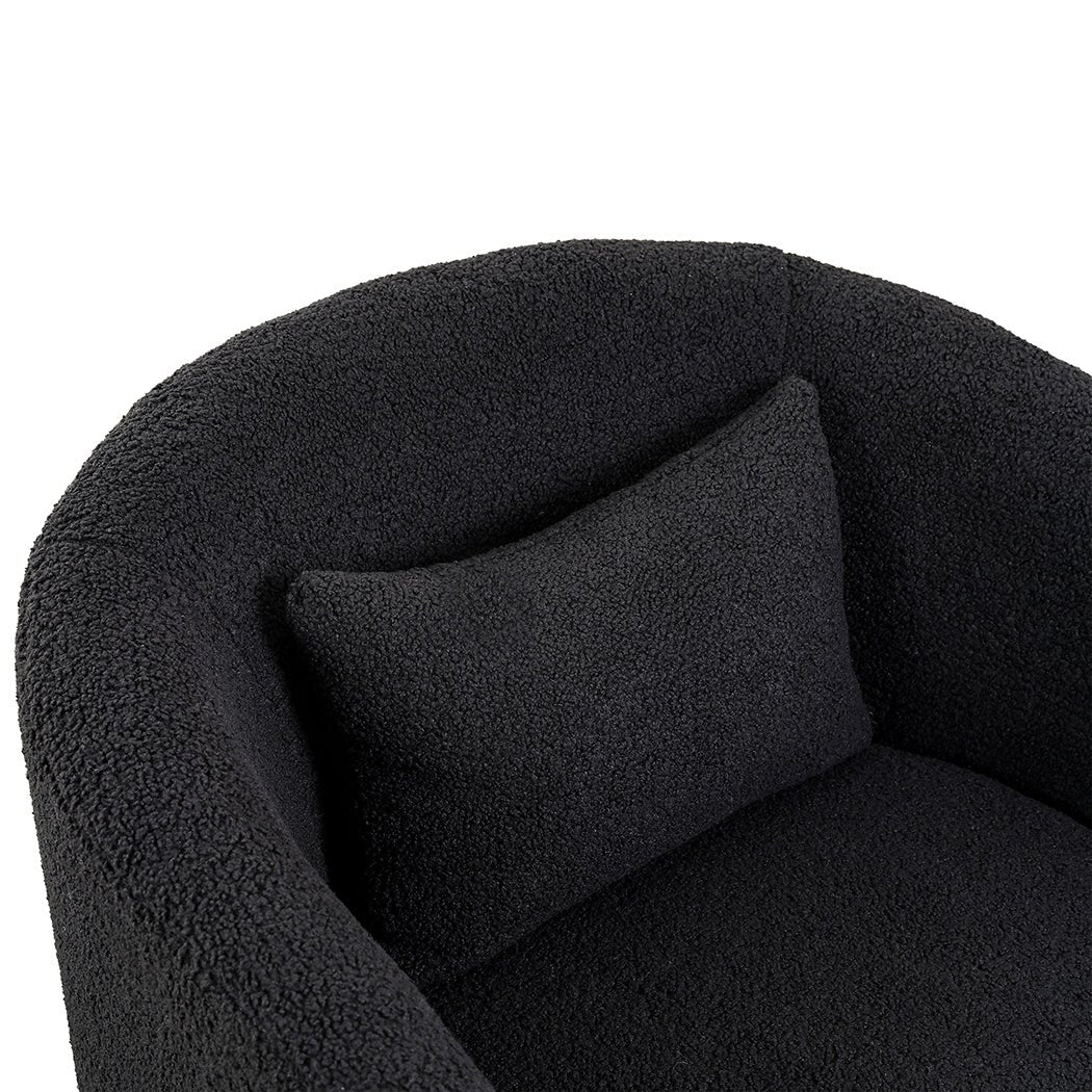 Swivel Fleece Rocking Chair with Sherpa Fleece Upholstery - Grey - Rivercity House & Home Co. (ABN 18 642 972 209) - Affordable Modern Furniture Australia