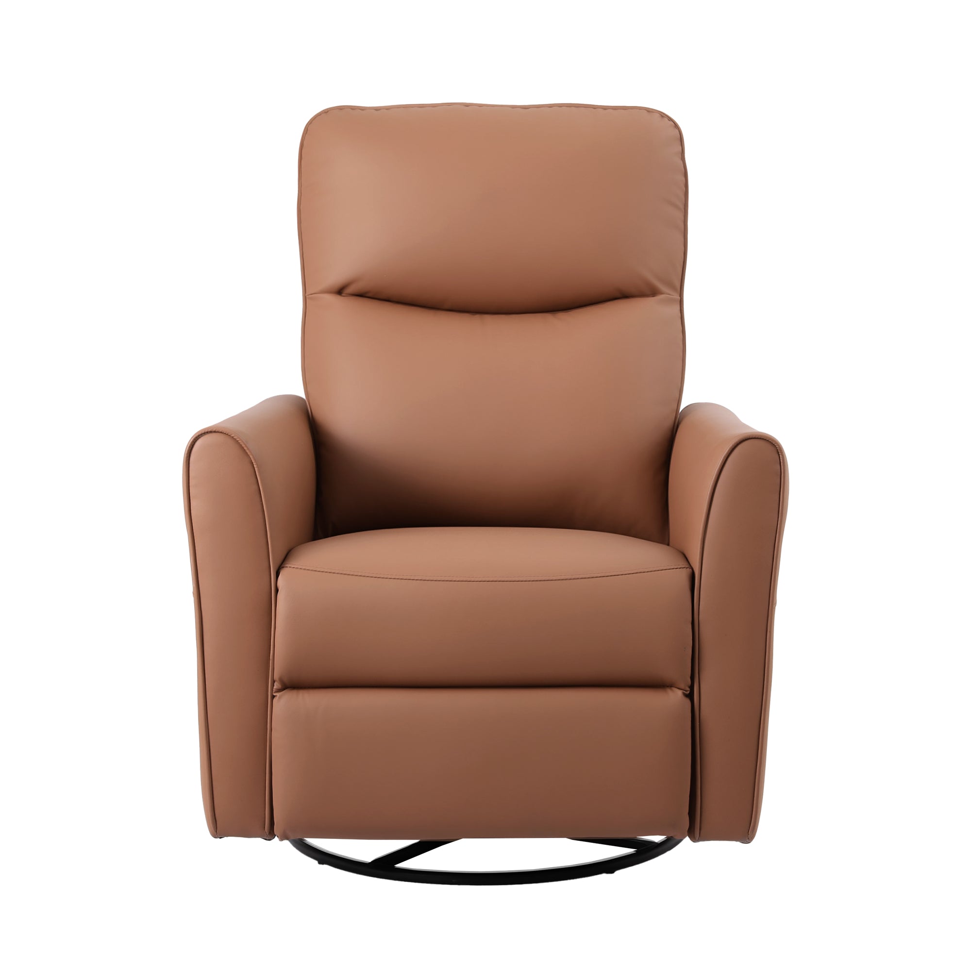 Swivel Recliner Chair Leather Rocking Reclining Sofa with Charging Ports LED Brown - Furniture > Bar Stools & Chairs > Arm Chairs & Recliners - Rivercity House & Home Co. (ABN 18 642 972 209) - Affordable Modern Furniture Australia