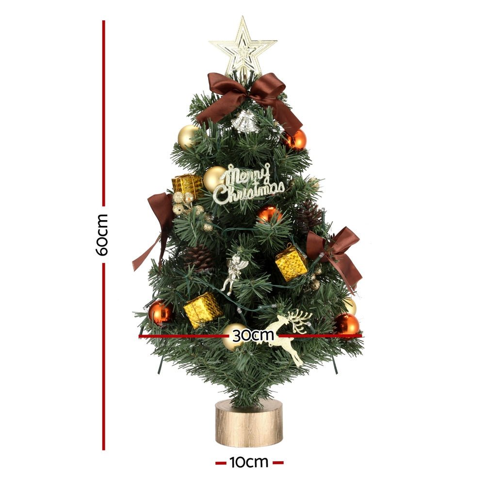 Tabletop Christmas Tree 60CM LED Xmas Tree Tree Topper Ornaments - Occasions > Christmas > Christmas Trees - Rivercity House & Home Co. (ABN 18 642 972 209) - Affordable Modern Furniture Australia
