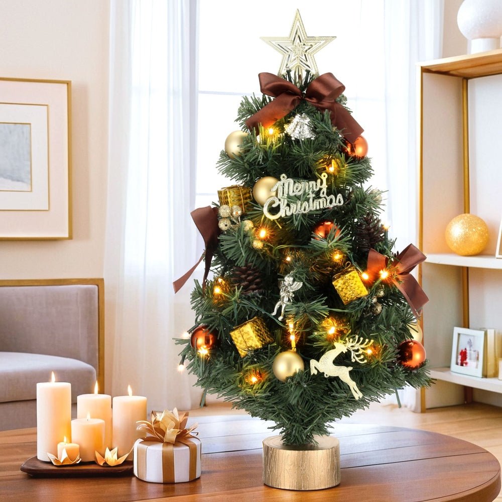Tabletop Christmas Tree 60CM LED Xmas Tree Tree Topper Ornaments - Occasions > Christmas > Christmas Trees - Rivercity House & Home Co. (ABN 18 642 972 209) - Affordable Modern Furniture Australia