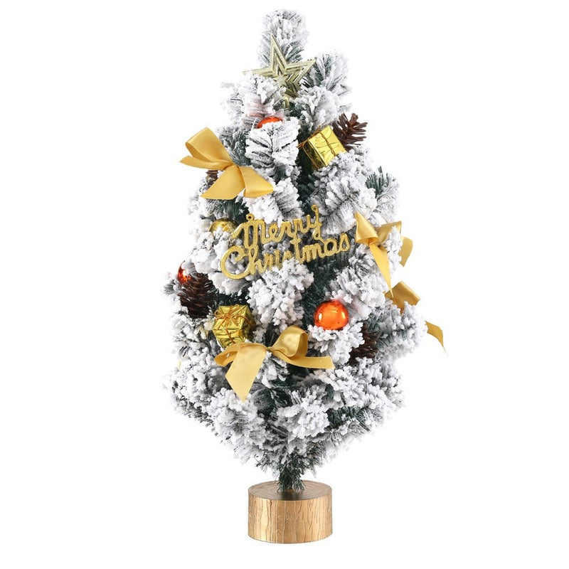 Tabletop Christmas Tree 60CM Snowy Xmas Tree Tree Topper Ornaments - Occasions > Christmas > Christmas Trees - Rivercity House & Home Co. (ABN 18 642 972 209) - Affordable Modern Furniture Australia