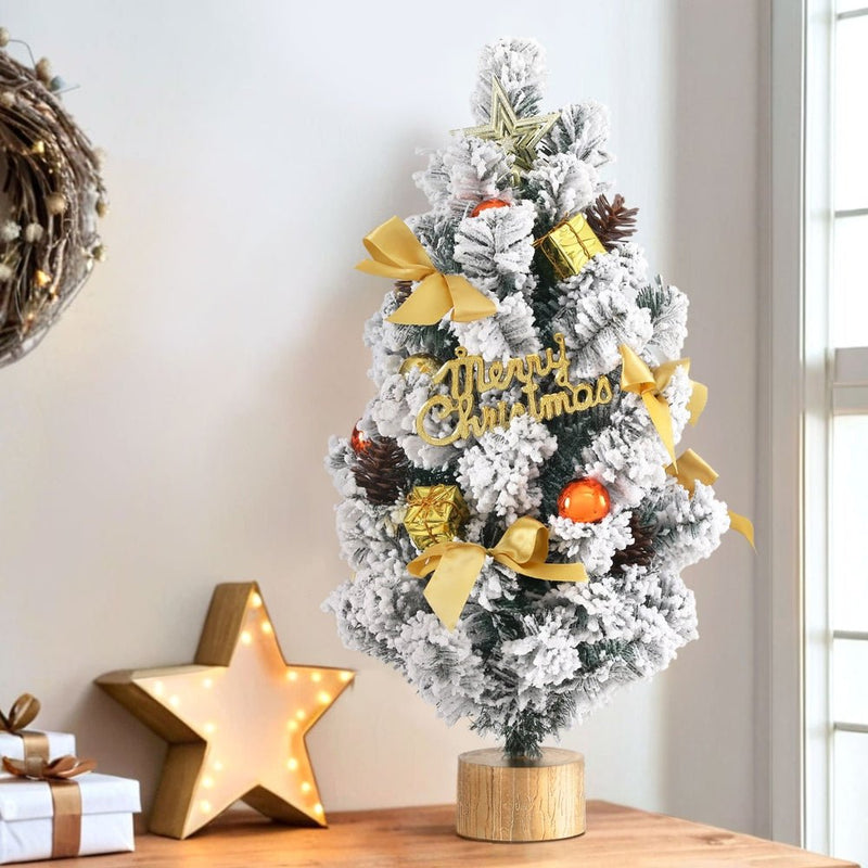 Tabletop Christmas Tree 60CM Snowy Xmas Tree Tree Topper Ornaments - Occasions > Christmas > Christmas Trees - Rivercity House & Home Co. (ABN 18 642 972 209) - Affordable Modern Furniture Australia