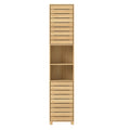 Tall Bathroom Cabinet 165cm Adjustable Shelf Storage Cupboard - Oak