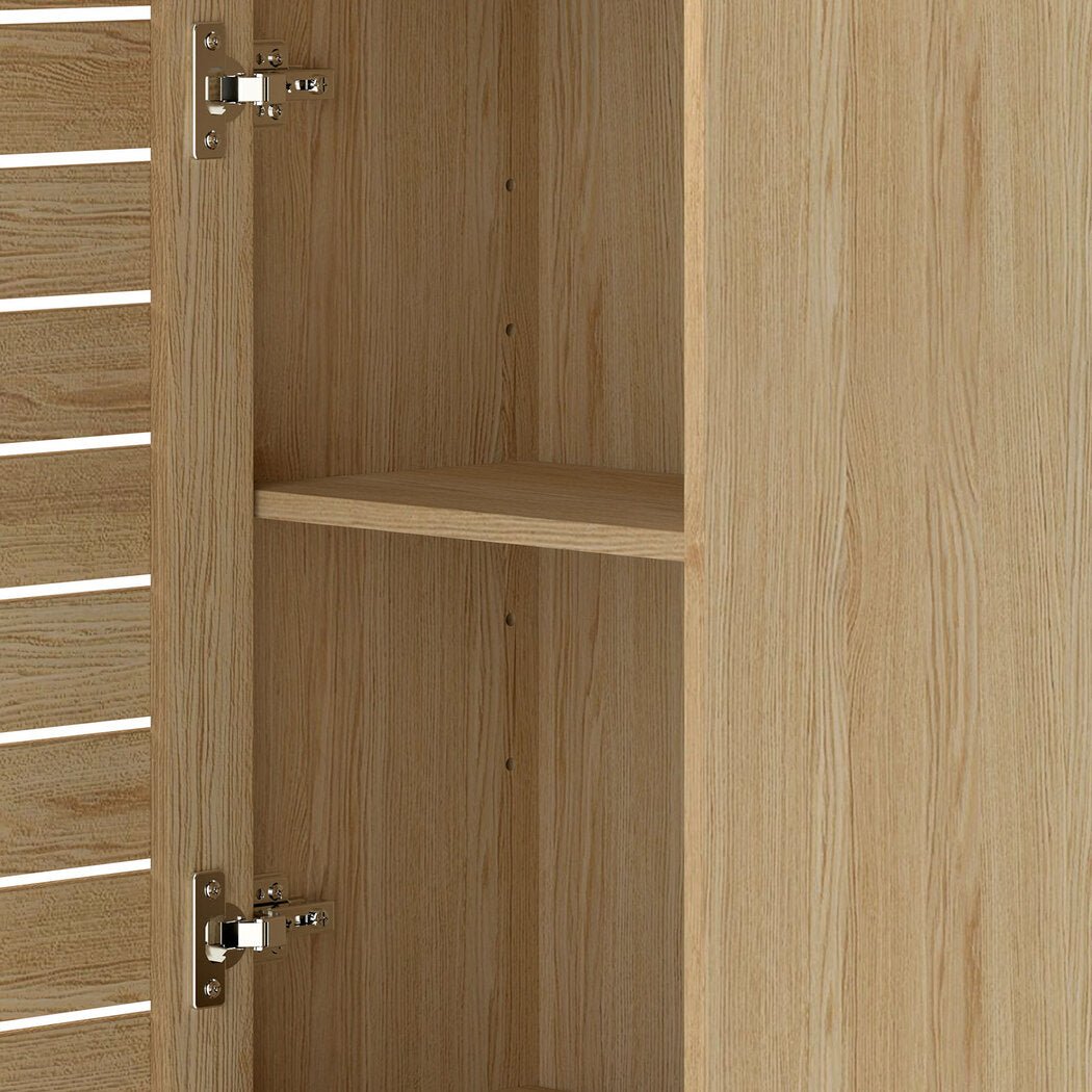 Tall Bathroom Cabinet 165cm Adjustable Shelf Storage Cupboard - Oak - Rivercity House & Home Co. (ABN 18 642 972 209) - Affordable Modern Furniture Australia