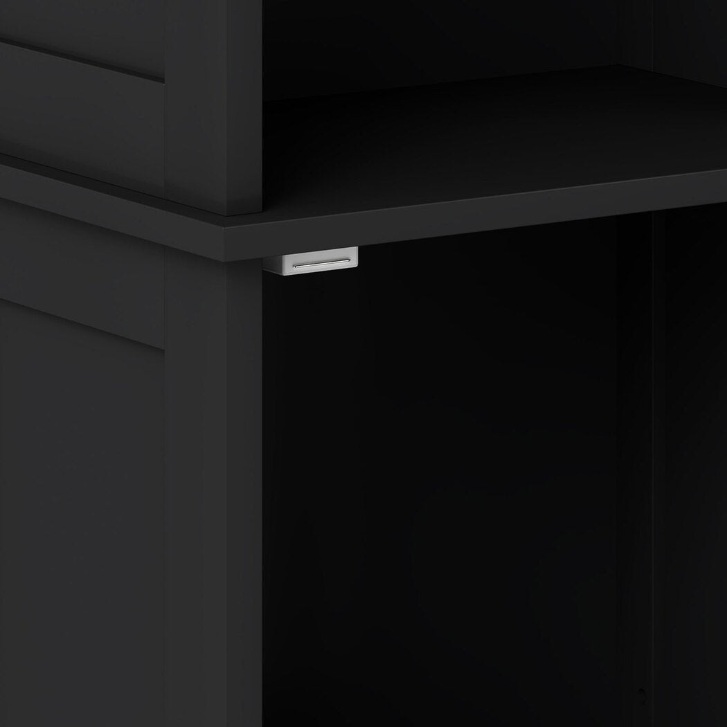 Tall Bathroom Storage Cabinet 166cm with Adjustable Shelves - Black - Rivercity House & Home Co. (ABN 18 642 972 209) - Affordable Modern Furniture Australia