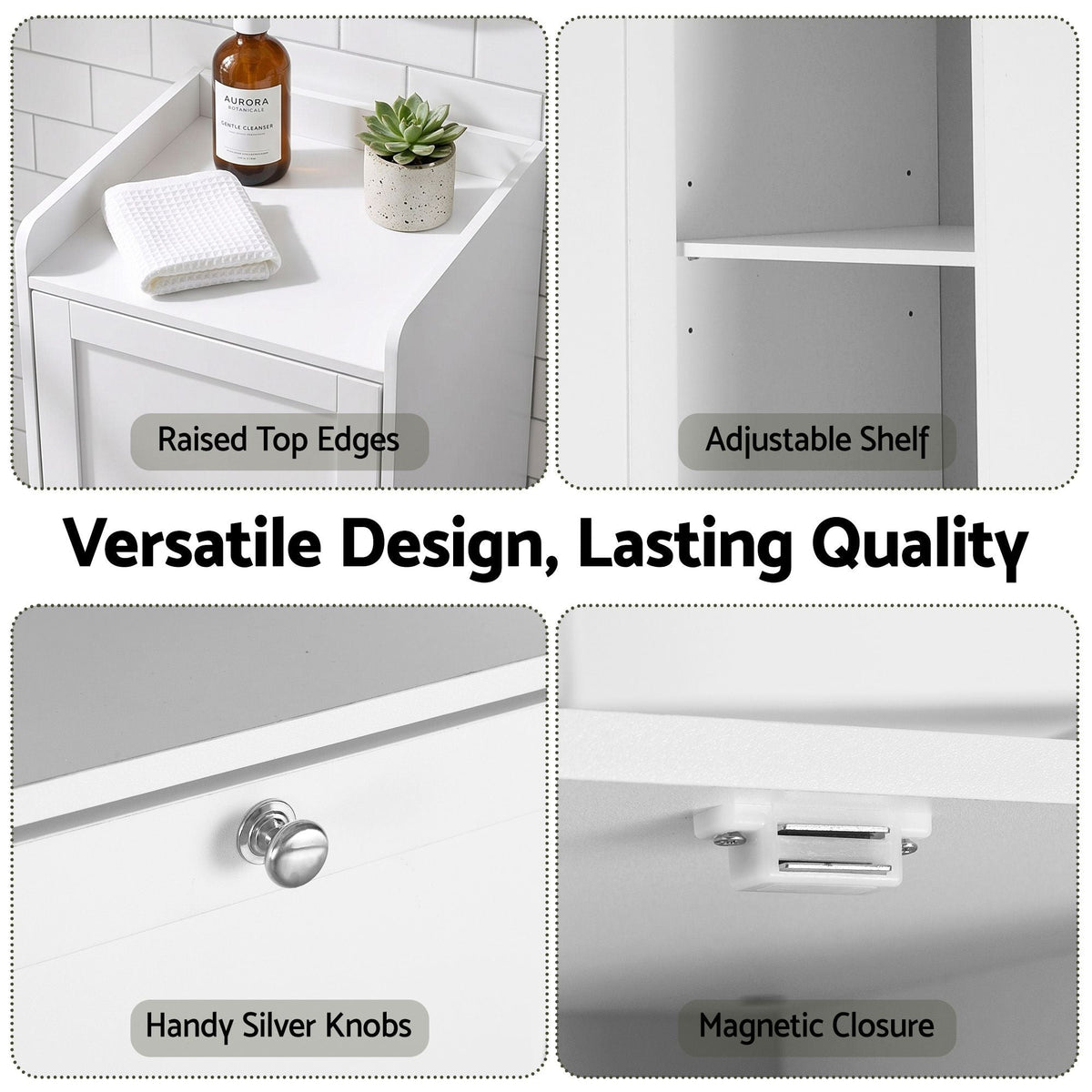 Tall Bathroom Storage Cabinet with Tilt-Out Laundry Hamper 170cm - White - Furniture > Bathroom > Bathroom Cabinets, Cupboards & Storage - Rivercity House & Home Co. (ABN 18 642 972 209) - Affordable Modern Furniture Australia