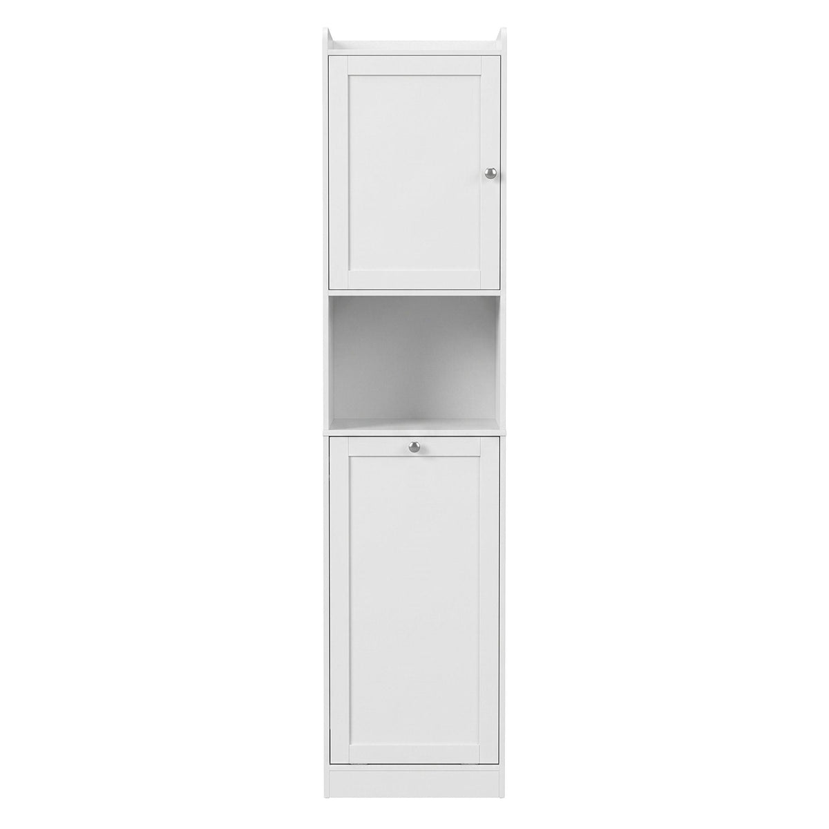 Tall Bathroom Storage Cabinet with Tilt-Out Laundry Hamper 170cm - White - Furniture > Bathroom > Bathroom Cabinets, Cupboards & Storage - Rivercity House & Home Co. (ABN 18 642 972 209) - Affordable Modern Furniture Australia
