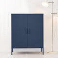 Tall Metal Locker Style Buffet Sideboard Cabinet - Blue