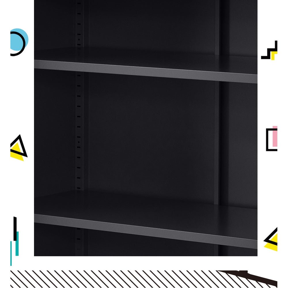Tall Metal Locker Style Buffet Sideboard Cabinet - Charcoal - Furniture > Living Room - Rivercity House & Home Co. (ABN 18 642 972 209) - Affordable Modern Furniture Australia