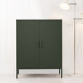 Tall Metal Locker Style Buffet Sideboard Cabinet - Green