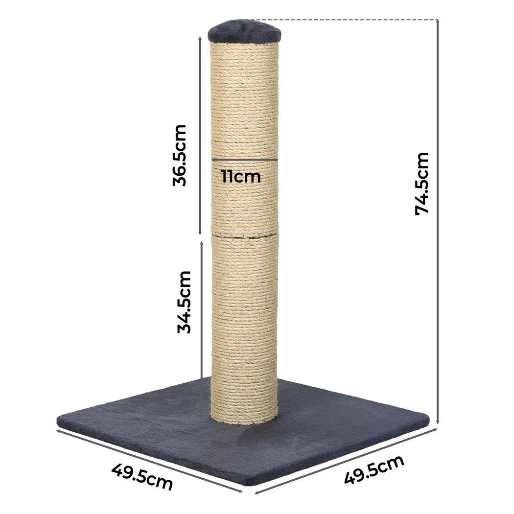 Tall Stable Cat Scratching Post with Sisal Rope for Large Cats - Dark Grey - Rivercity House & Home Co. (ABN 18 642 972 209) - Affordable Modern Furniture Australia