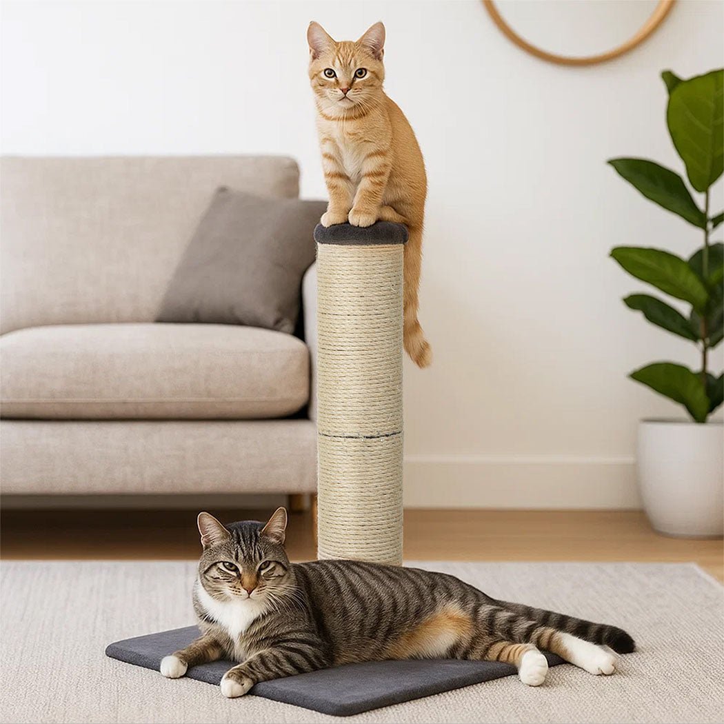 Tall Stable Cat Scratching Post with Sisal Rope for Large Cats - Dark Grey - Rivercity House & Home Co. (ABN 18 642 972 209) - Affordable Modern Furniture Australia