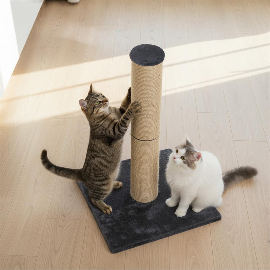 Tall Stable Cat Scratching Post with Sisal Rope for Large Cats - Dark Grey - Rivercity House & Home Co. (ABN 18 642 972 209) - Affordable Modern Furniture Australia
