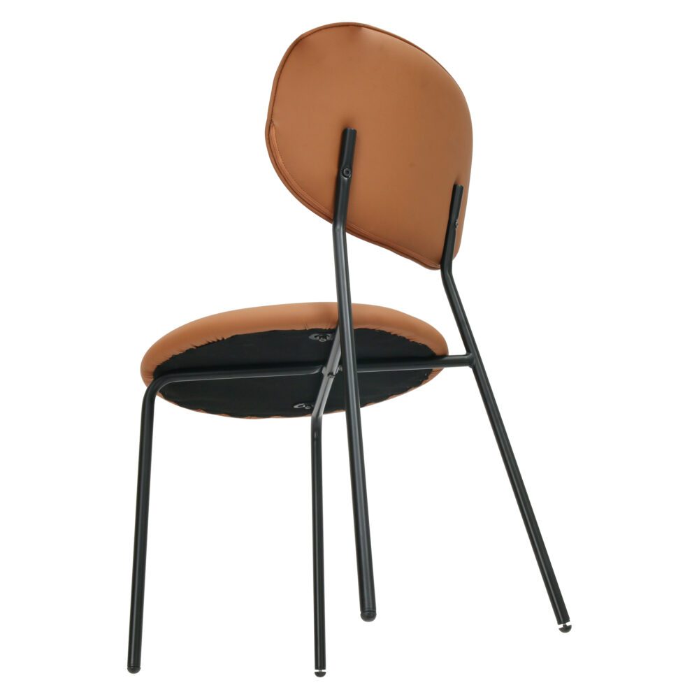 Tan Temptation Dining Chair Duo with Metal Legs - Brown - Furniture > Dining > Kitchen & Dining Chairs - Rivercity House & Home Co. (ABN 18 642 972 209) - Affordable Modern Furniture Australia
