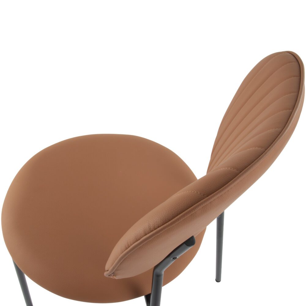 Tan Temptation Dining Chair Duo with Metal Legs - Brown - Furniture > Dining > Kitchen & Dining Chairs - Rivercity House & Home Co. (ABN 18 642 972 209) - Affordable Modern Furniture Australia