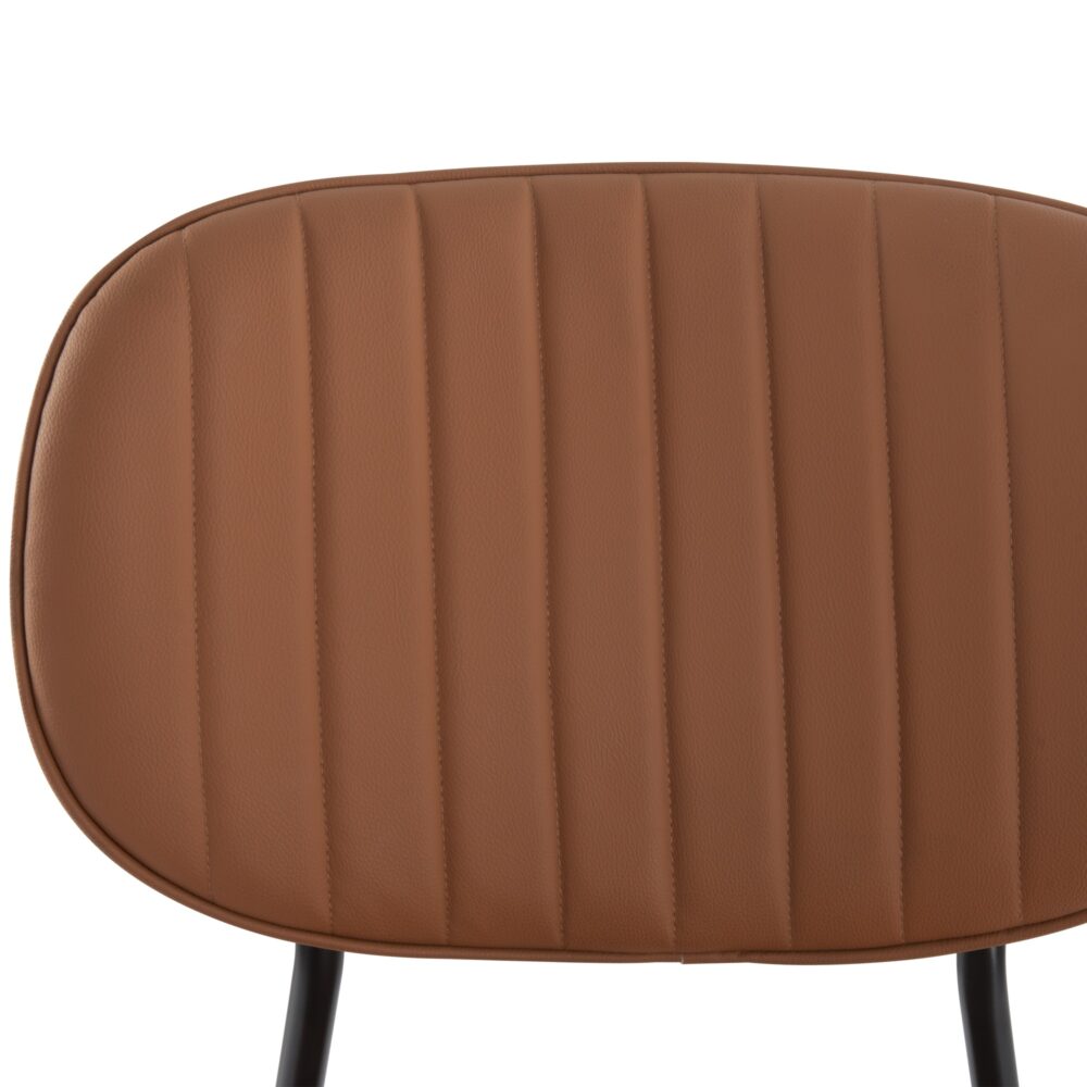 Tan Temptation Dining Chair Duo with Metal Legs - Brown - Furniture > Dining > Kitchen & Dining Chairs - Rivercity House & Home Co. (ABN 18 642 972 209) - Affordable Modern Furniture Australia