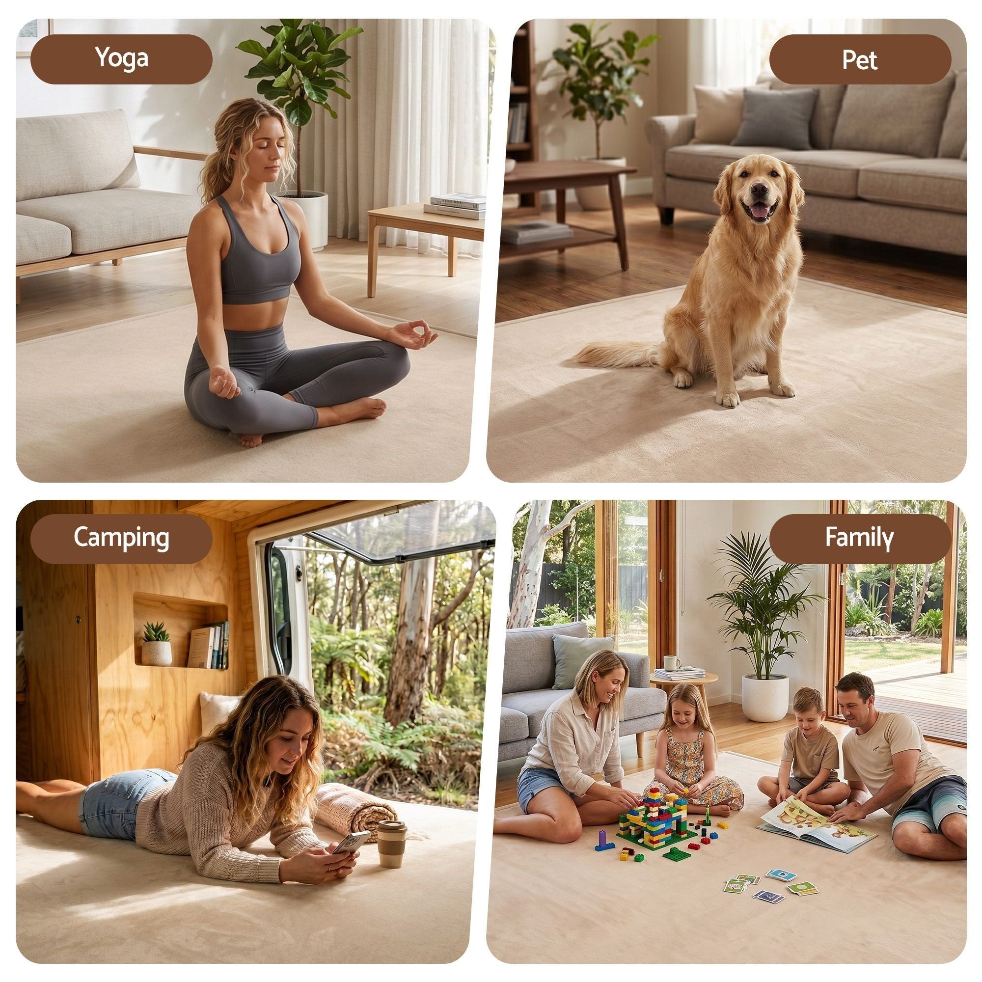 Tatami Mat Floor Mattress 3cm Thick Futon Mattresses Mellow Mat Rugs Living Room Beige - Home & Garden > Rugs > Floor Rugs - Rivercity House & Home Co. (ABN 18 642 972 209) - Affordable Modern Furniture Australia