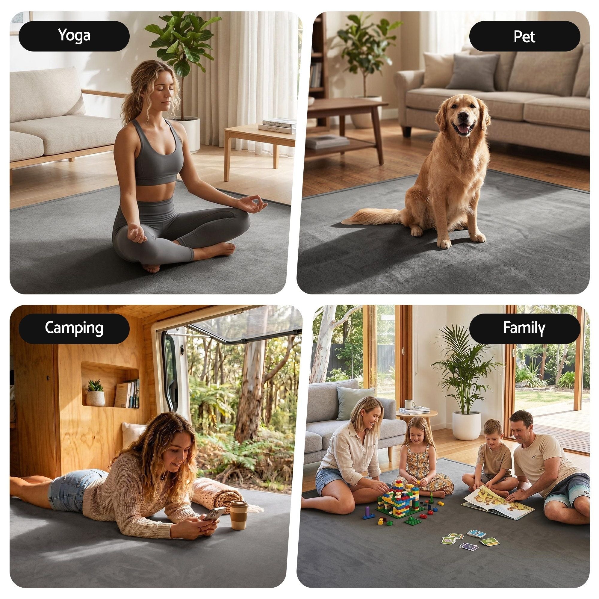 Tatami Mat Floor Mattress 3cm Thick Futon Mattresses Mellow Mat Rugs Living Room Grey - Home & Garden > Rugs > Floor Rugs - Rivercity House & Home Co. (ABN 18 642 972 209) - Affordable Modern Furniture Australia