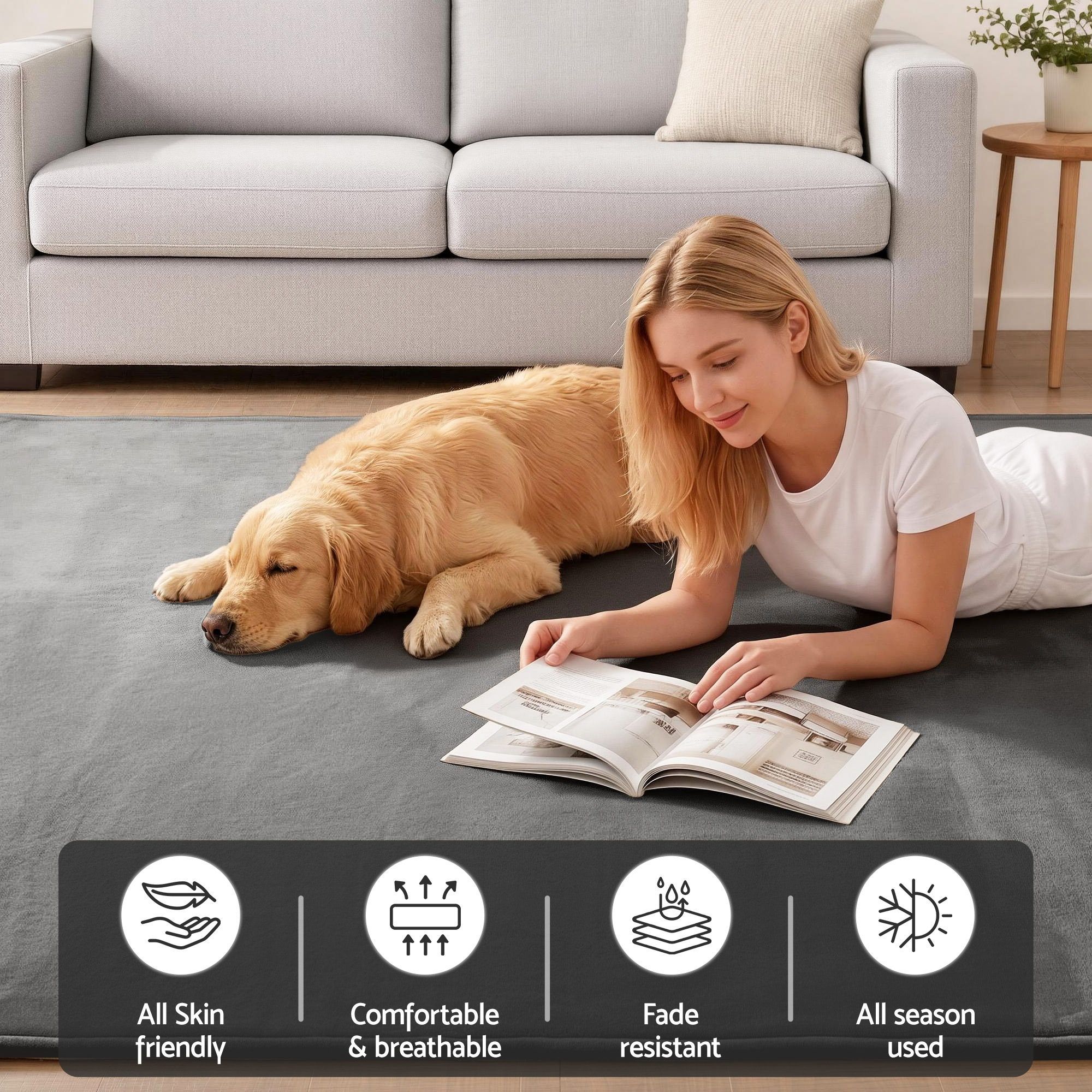 Tatami Mat Floor Mattress 3cm Thick Futon Mattresses Mellow Mat Rugs Living Room Grey - Home & Garden > Rugs > Floor Rugs - Rivercity House & Home Co. (ABN 18 642 972 209) - Affordable Modern Furniture Australia
