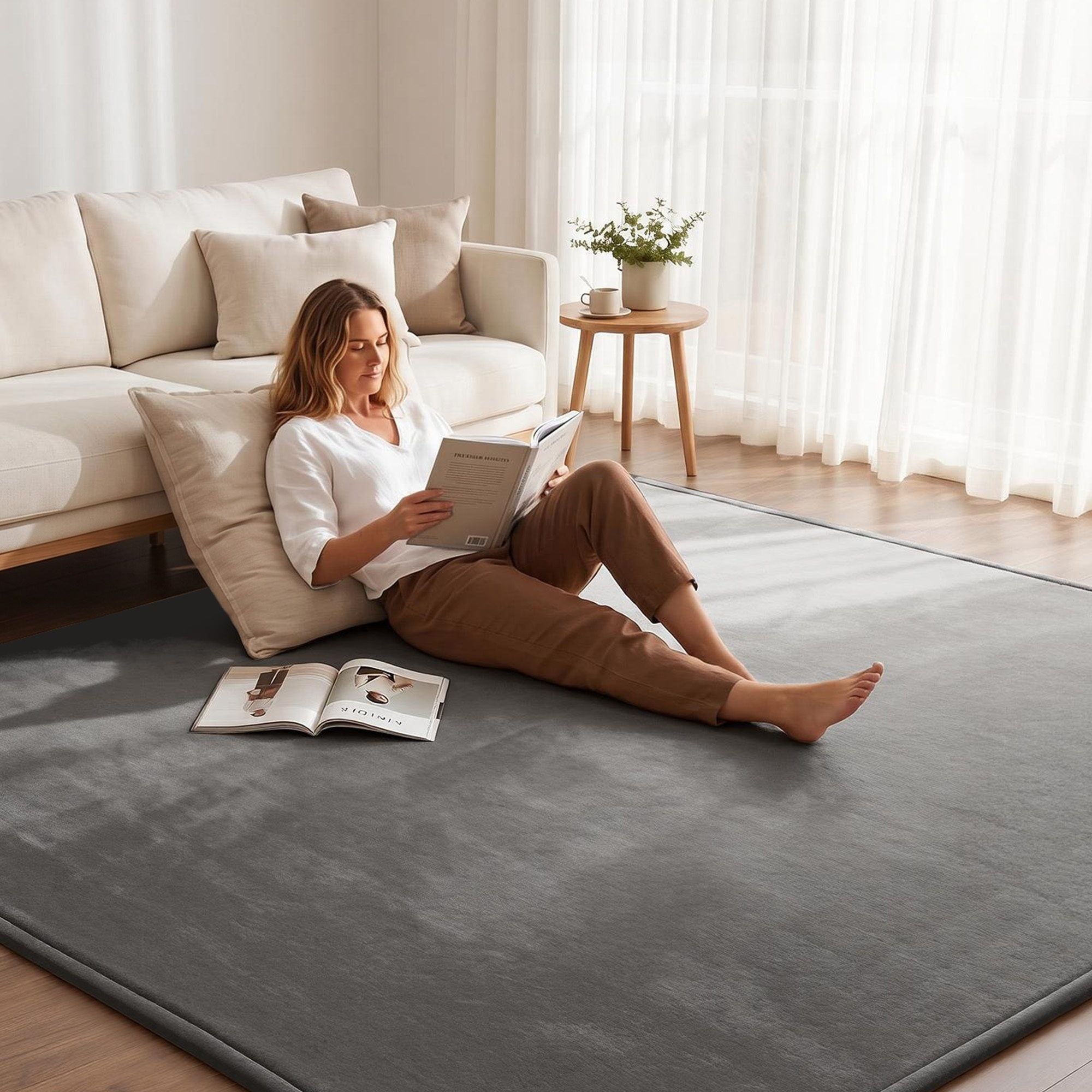 Tatami Mat Floor Mattress 3cm Thick Futon Mattresses Mellow Mat Rugs Living Room Grey - Home & Garden > Rugs > Floor Rugs - Rivercity House & Home Co. (ABN 18 642 972 209) - Affordable Modern Furniture Australia