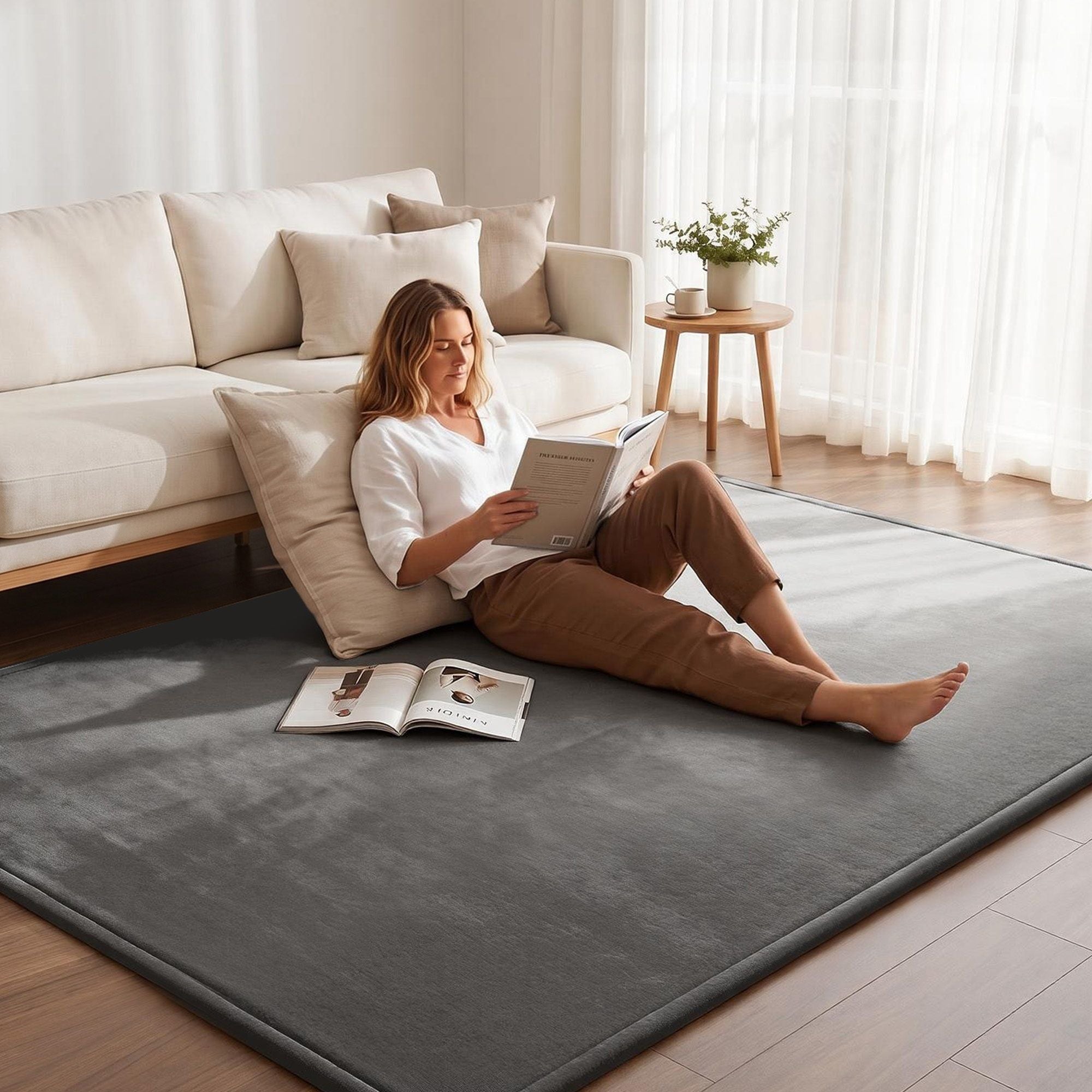 Tatami Mat Floor Mattress 3cm Thick Futon Mattresses Mellow Mat Rugs Living Room Grey - Home & Garden > Rugs > Floor Rugs - Rivercity House & Home Co. (ABN 18 642 972 209) - Affordable Modern Furniture Australia