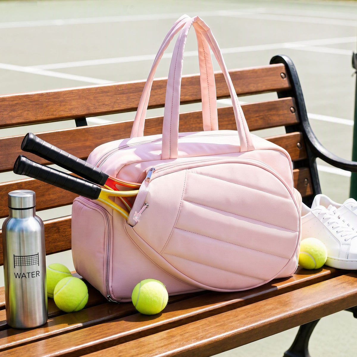 Tennis Tote Gym Duffle Bag Holds 2 Rackets - Pink - Sports & Fitness > Racquet Sports > Tennis - Rivercity House & Home Co. (ABN 18 642 972 209) - Affordable Modern Furniture Australia