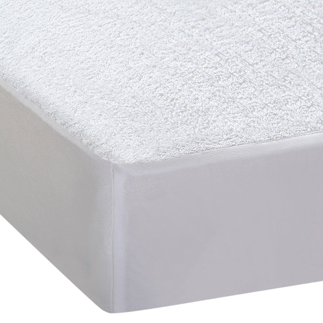 Terry Cotton Waterproof Fully Fitted Mattress Protector X - Large - White - Rivercity House & Home Co. (ABN 18 642 972 209) - Affordable Modern Furniture Australia