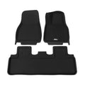 Tesla Model Y 2021-2024 Front and Rear Rubber Floor Mats Set RHD - Black