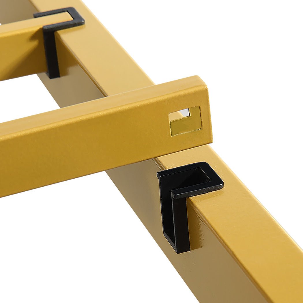 The Luciana Double Bed Frame – Beige & Gold - Rivercity House & Home Co. (ABN 18 642 972 209) - Affordable Modern Furniture Australia