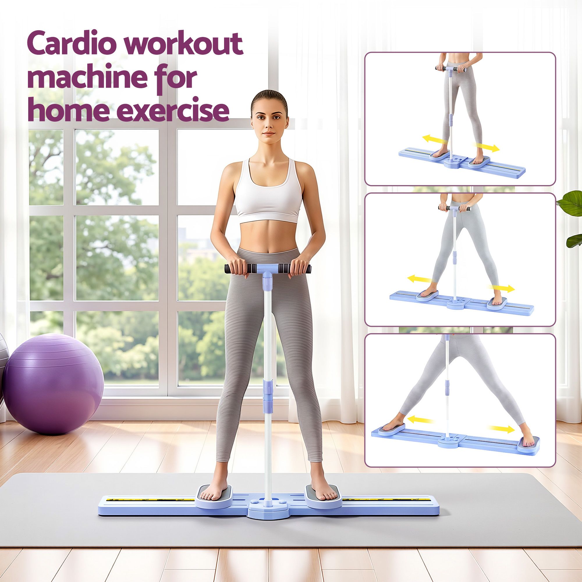 Thigh Hip Exerciser Home Ski Leg Trainer Machine Fitness Cardio Foldable - Sports & Fitness > Exercise, Gym & Fitness > Gym Equipment & Accessories - Rivercity House & Home Co. (ABN 18 642 972 209) - Affordable Modern Furniture Australia
