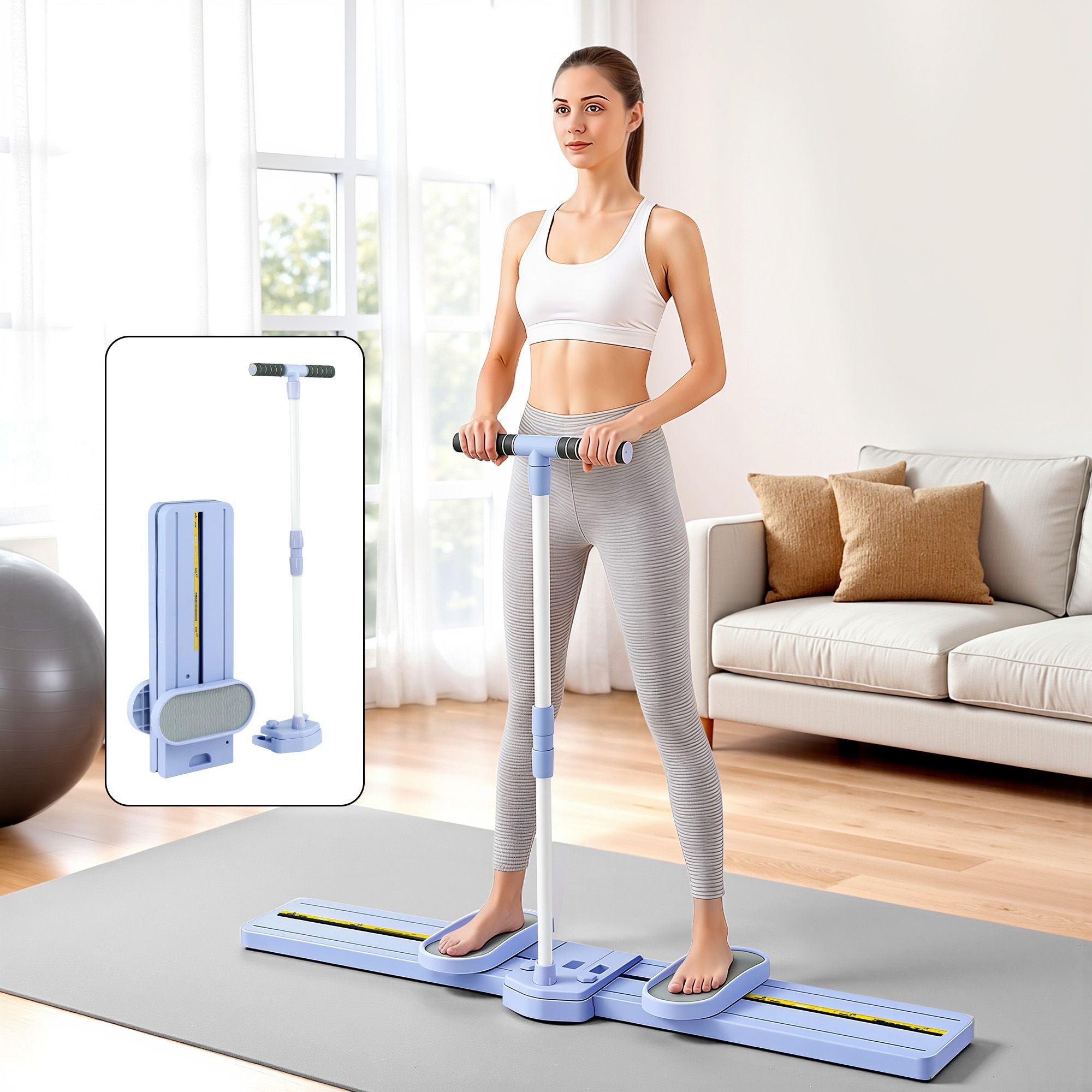 Thigh Hip Exerciser Home Ski Leg Trainer Machine Fitness Cardio Foldable - Sports & Fitness > Exercise, Gym & Fitness > Gym Equipment & Accessories - Rivercity House & Home Co. (ABN 18 642 972 209) - Affordable Modern Furniture Australia