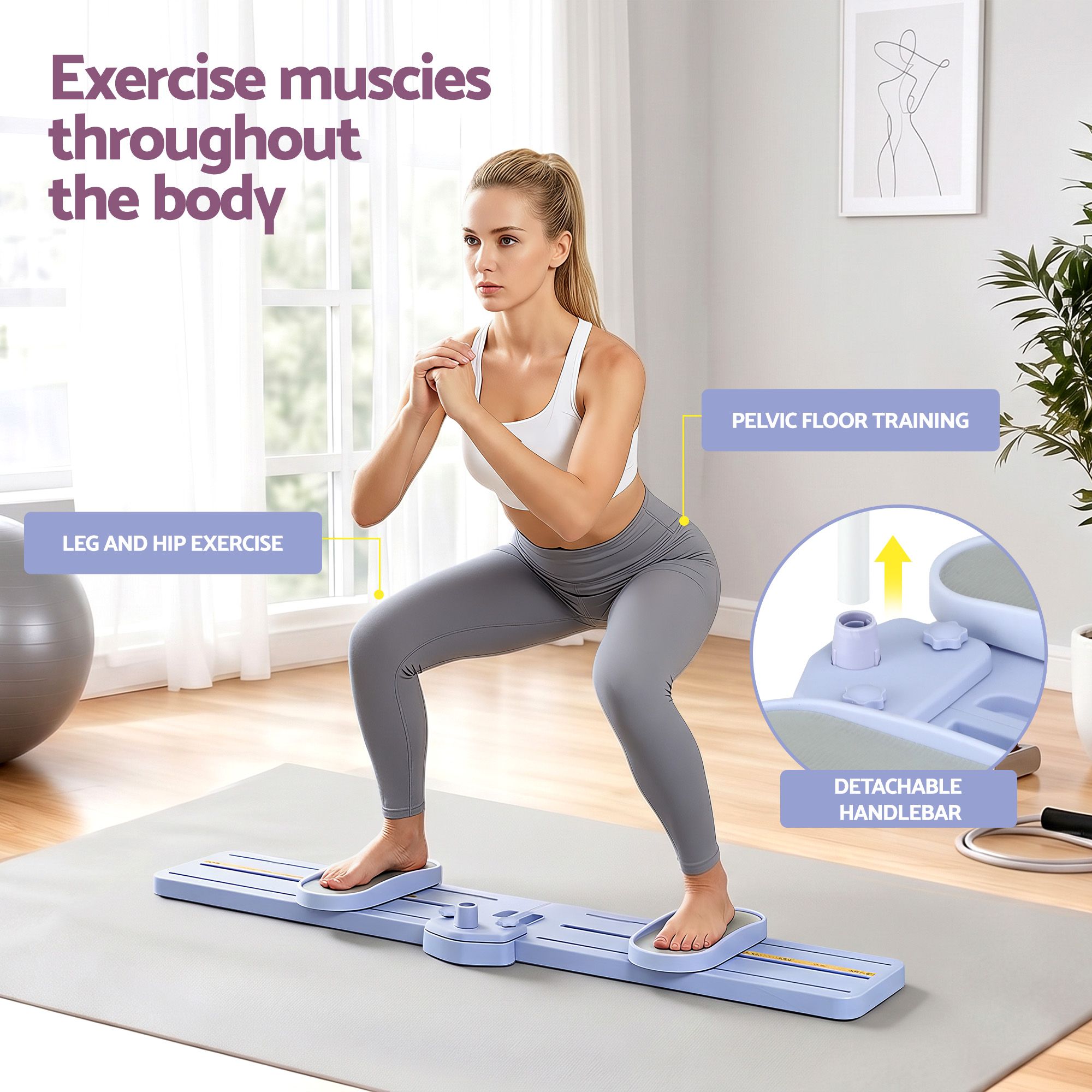 Thigh Hip Exerciser Home Ski Leg Trainer Machine Fitness Cardio Foldable - Sports & Fitness > Exercise, Gym & Fitness > Gym Equipment & Accessories - Rivercity House & Home Co. (ABN 18 642 972 209) - Affordable Modern Furniture Australia