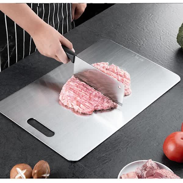 Titanium Double-Sided Cutting Board 34x23cm for Meat and Fruit - Stainless Steel - Home & Garden > Kitchenware > Kitchen Utensils - Rivercity House & Home Co. (ABN 18 642 972 209) - Affordable Modern Furniture Australia