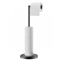 Toilet Paper Holder Stand with Storage Metal Bathroom Accessories - Black